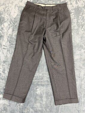 Daniel Cremieux Mens  Pleated Dress Pants Classic Fit Cuffed Hem Size 34x27